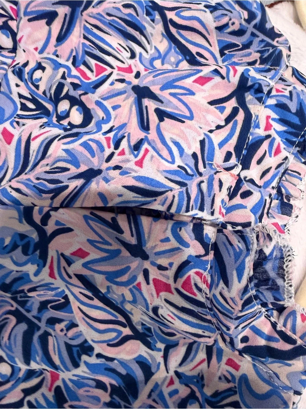 SIMPLY SOUTHERN Blue and Pink Floral Smocked Dress-Size M - Picture 5 of 6